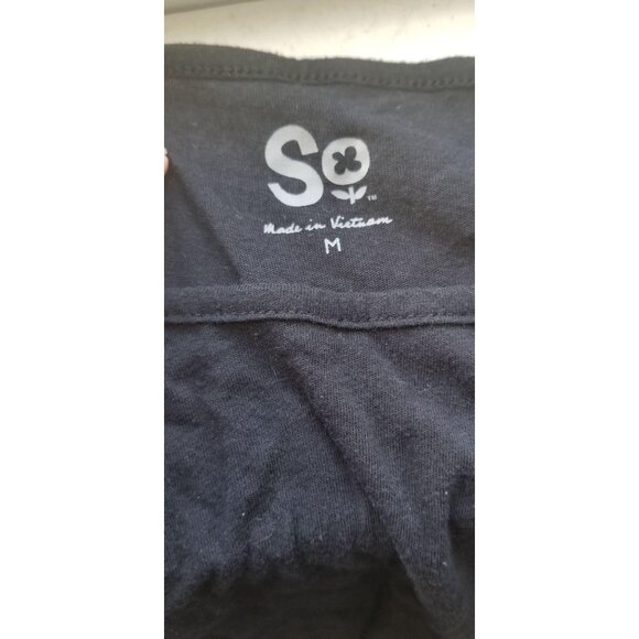 So... Black Womens Long Sleeve Scoop Neck Top Size M So - Picture 2 of 3